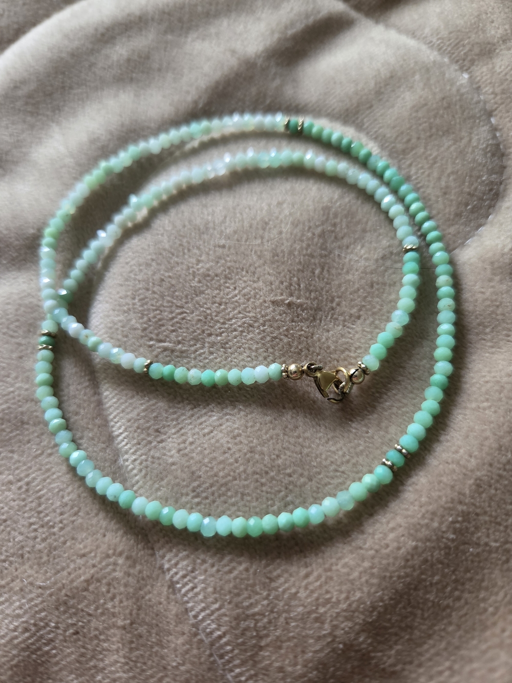 14k Gold Filled Chrysoprase Beaded Necklace